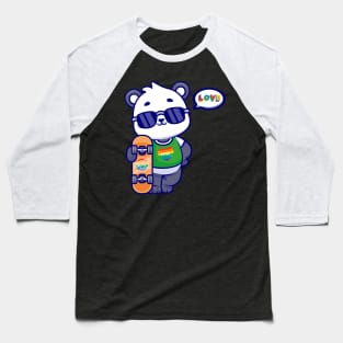 Spread Love and Pride with our Adorable Panda Skateboard Design! Baseball T-Shirt